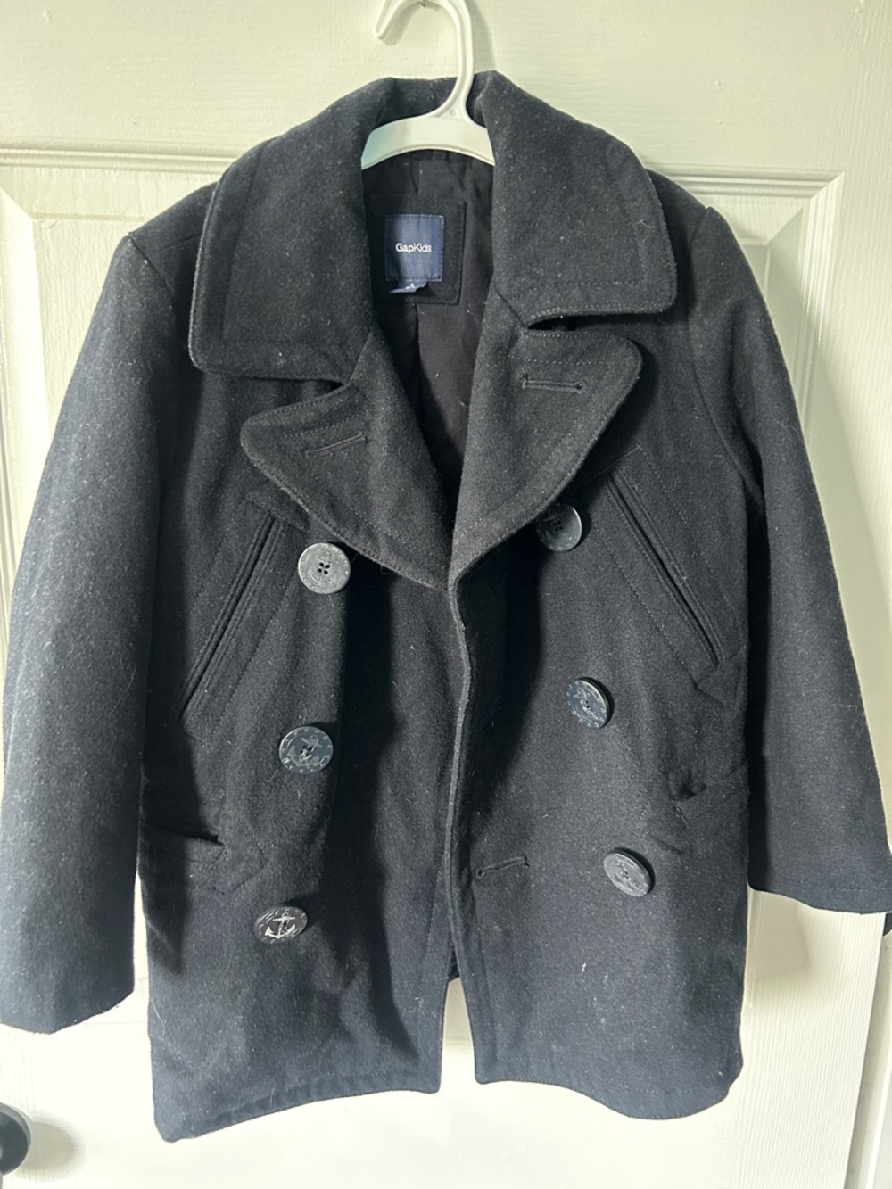 GAP Black Double-Breasted Pea Coat